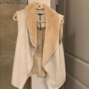 Suede/faux fur winter vest